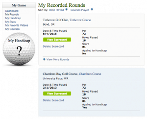 GolfLink - My Recorded Rounds